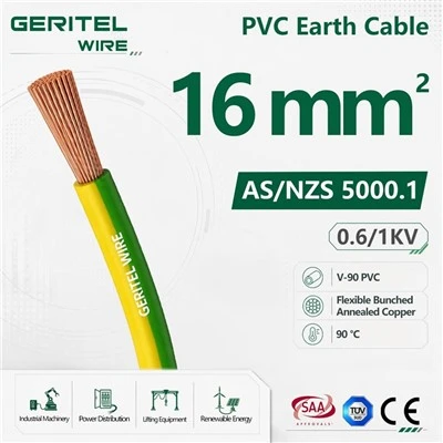16 mm lankstus įžeminimo laidas 0,6/1kV V-90 PVC izoliuotas