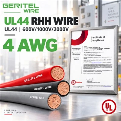 4 AWG varinis RHH kabelis UL44, skirtas pramoniniams tiektuvams ir elektros patalpoms