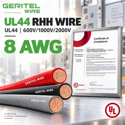 8 AWG UL44 RHH statybinės vielos suvyta varis, skirtas skydų ir lenktynių sistemoms